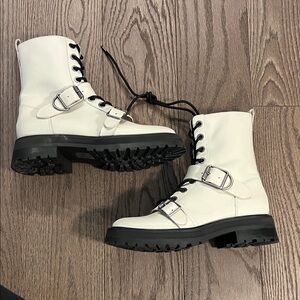 Dolce Vita White Combat Boots
